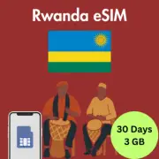 Rwanda Prepaid Travel eSIM Card 3GB Data 4G Lte 30 Days