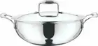 Vinod Platinum Triply 18cm 1.1 Ltr Extra Deep Wok With Lid Induction Friendly