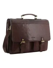 [PIERRE CARDIN] Leather Business/Computer Bag in Brown