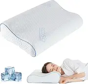 [Ecosa] Cooling Gel Memory Foam Pillow, Adjustable Memory Foam Pillow, Travel Pillows for Sleeping, Cervical Neck Pillow for Sleeping, Soft Memory Foam Pillows for Side Sleepers
