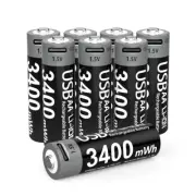 USB AA AAA D 3400mWh 1100mWh 5600mWh Rechargeable Battery 1.5V Fast Charger LOT