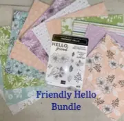 Stampin’ Up! FRIENDLY HELLO Bundle Stamp Set & 12 Sheets Of 12” X 12” DSP New!