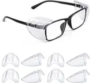 MELASA Safety Glasses Side Shields for Prescription Glasses, Slip on Clear Eye Glasses, Fits Small to Large Eyeglasses