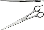 Solingen extremely sharp professional dog scissors, fur scissors, animal scissors with slightly curved cutting edges and one-sided micro teeth, 8 inches (20 cm), premium quality, made in