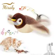 Flying Bird Cat Toy Interactive Cat Toys Rechargeable Chirping Flapping Bird(no