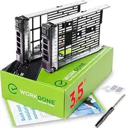 WORKDONE 2 Pack - 3.5" Hard Drive Caddy - Compatible with Dell PowerEdge Server - Manual - Front Sticker - Screwdriver - Screws for Hard Drive Tray