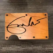 Wood Wallet Minimalist Laser Engraved with Eric Clapton