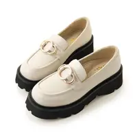 在飛比找momo購物網優惠-【amai】時尚釦環輕量厚底樂福鞋 懶人鞋 休閒鞋 紳士鞋 