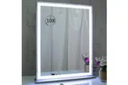 10x Magnification Mirror with Smart Touch Control and 3 Colors Dimmable Light for Bathroom and Bedroom (71 x 57 cm)