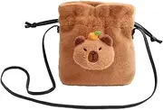 [Dickly] Capybara Shoulder Bag Plush Handbag Mini Soft Fashion Travel Bag Cartoon Purse Phone Bag