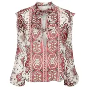 [Giambattista Valli] Georgette Printed Ruffles Blouse