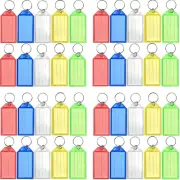 40 Pcs JUYOU Key ID Label Tags Color Keyring Holder Tags with Label Window, Asso