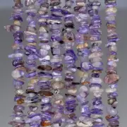 6-7MM CHAROITE GEMSTONE PEBBLE NUGGET CHIP LOOSE BEADS 34"