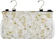 Amooorous Bedside Storage Organizer Hanging Bag For Baby Bed for Bunk/Hospital Beds, Pure Simplicity FLOWER and white