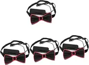 [WOFASHPURET] 4pcs Glowing Bow Tie Led Light-up Tie for Men 1920s Accessory for Party Costumes