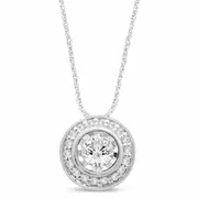 Halo Slider Necklace with 1/4ct of Diamonds in 9kt White Gold