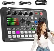 Live Sound Card, Podcast Production Equipment, Sound Effects Board, Podcast Studio Sound Card, Streaming Audio Interface, 7 Recording Modes Sound Card, Podcasting Sound Equipment