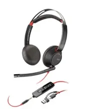 HP 8X231A6 Blackwire 5220 Stereo USB-C Headset +3.5mm Plug +USB-C/A Adapter NEW
