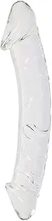 NewMaxer Large Glass Dildo Big Double Side Crystal Dildo Double Ended Penis Dildo Double Headed Dildo G-spot Stimulator Huge Anal Plug (11.8inch)
