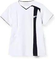 Folk(フォーク) ZiPSCRUB(ジップスクラブ) Zip Scrubs 2 7052SC Women's Lab Coat Scrubs Medical Zip Scrubs, White/Dark Navy, LL