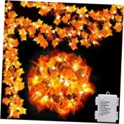 [8 Lighting Modes & Timer Fall Decorations for Home Maple Leaf Garland 1 Pack