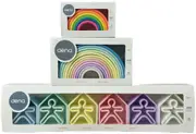 Dena 3 Pack Teether Stacking Free Play Preschool Baby Toy Activity - Pastel Neon