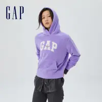 在飛比找蝦皮商城優惠-Gap 女裝 Logo搖粒絨帽T-紫色(520206)