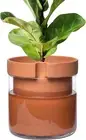 10 Inch Self Watering Planter Pot, Terracotta Clay Pot with Glass Reservoir for