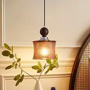 Pendant Lamp Japanese Vintage Walnut Bedroom Pendant Light Modern Minimalist Green Glass Dining Room Hanging Lamp Mid Century Nordic Kitchen Island Chandelier