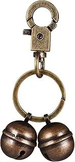 VANZACK Brass Dog Collar Bell with Key Chain Decorative Pet Charm for Dogs and Cats Versatile Design with Sturdy Snap Hook for Tracking Pets Style