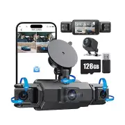 360°Dash Cam,4 Channel Vital Dash Cam Front and Rear Inside 1080P*4 Car Das