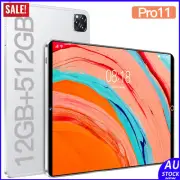 10.1" Tablet Android Pro 11 Tablet Pad 512GB Quad-Core Dual Camera HD WiFi BT