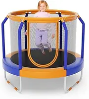 HONEY JOY Mini Trampoline with Enclosure, 48" Recreational Trampoline with Heavy-Duty Metal Frame, Safety No-Gap Design & U-Shaped Legs, Trampoline for Boys & Girls Age 3-6 Years Old