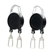 Fishing Double Tool Retractor, Double Plastic Zinger, Dual Zinger Solid Black