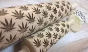Cannabis Leaf Handmade Wooden Rolling Pin Laser Cut Pattern Embossing