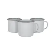 Argon Tableware White Enamel Mugs - 375ml - Pack Of 12