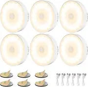 Electight 14 LEDs Motion Sensor Light Indoor, 6 Pack Newest Night Light USB Rechargeable, 3 Light Modes & Long Last Battery, Cordless Magnetic Nightlight for Bedroom, Closet, Hallway (Warm White)