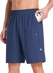 [baleaf] Men's 9 Inch Shorts Running Shorts Sports Shorts Short, Blue, S