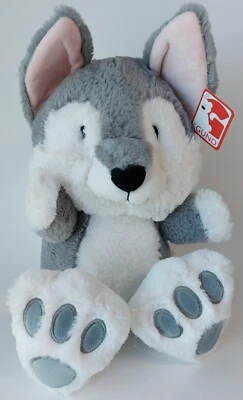 G by GUND Silly Pawz Husky Wolf Dog Plush Stuffed Animal Gray White 15” NWT