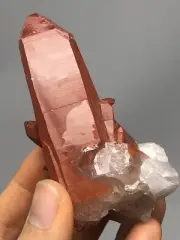 Red Quartz Crystal Cluster Point Morocco 3.4oz N35