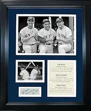 HOFSM.COM Hall of Fame Sports Memorabilia Framed Yogi Berra, Mickey Mantle & Roger Maris Facsimile Laser Engraved Signature Auto New York Yankees Baseball 11"x14" Photo Sig Collage
