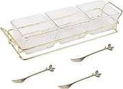 COLLBATH 1 Set Divided Fruit Plate Snack Storage Case Dried Fruit Tray Multi-grids Candy Tray Candy Case Snack Storage Plate Glass