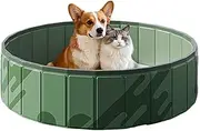 Fuuxtci Dog Pool Foldable Dog Paddling Pool for Dogs Non-Slip PVC Dogs, Outdoor Swimming Pool PVC Bathing Tub for Large Small