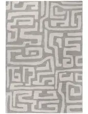 [LOOPSIE] Alberc Aztec Washable Rug in Two Tone