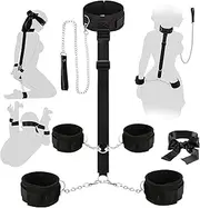 BDSM Bondage Toys Kit, Neck to Wrist Restraints Set, Bondage Gear & Accessories Adult Toys, Adjustable Neck to Wrist Bondage Restraints with Traction Chain Blindfold