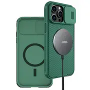 For Apple iPhone 16 Pro Max Case [Support Magsafe Charger] CamShield With Camera Protection Magnetic Shockproof Cover (Green)
