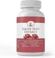 Grape Seed Extract, 100 Capsules, 400 mg Serving, 100% Pure, Non-GMO, Rich in Antioxidants, Carbohydrates, Polyphenol & Flavonoids