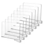 Acrylic Shelf Dividers for Closets,Wood Shelf Dividers,Clear Shelf 8 PCS