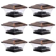 HUYIENO Solar Post Cap Lights Outdoor LED Lighting Deck Fence With Two Light ...