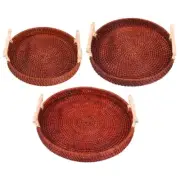 Storage for Key Cell Phone Woven Plate with Handles Handmade T
